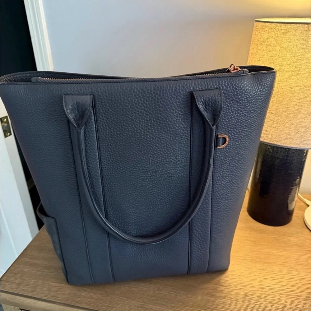 Dagne Dover Clarlie tote- Grey Leather & Suede